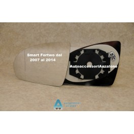 Vetro completo di piattello ad incastro per Smart Fortwo Sx dal 2007 al 2014 Termico e Asferico