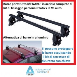 Barre portatutto Menabo' x Fiat Panda III dal 2016 senza rails