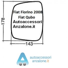 Vetro specchietto Fiat Qubo Dx