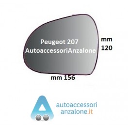 Vetro specchietto Dx Peugeot 207