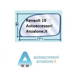 Vetro specchietto Dx Renault 19