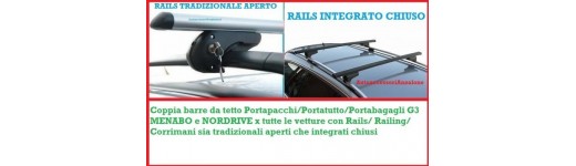 Barre portatutto Menabo x Autovetture / Suv e Sw con Rails